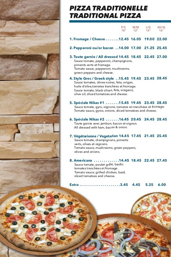 Pizza traditionnelle - Traditional Pizza