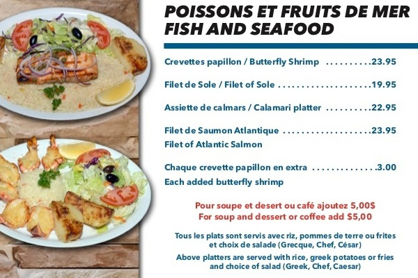 Poissons et Fruits de Mer - Fish and Seafood